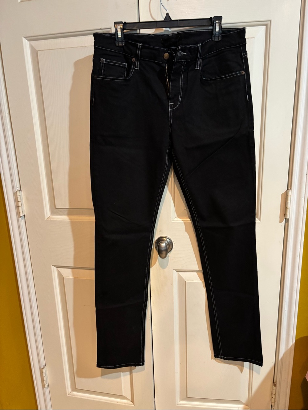 Joe's Jeans Men's Slim Black Jeans with Contrast Stitching